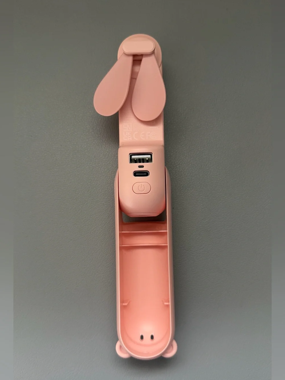 Cute Pink 3 in 1 Portable Handheld Fan, power bank and flashlight
